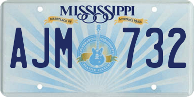 MS license plate AJM732