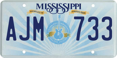 MS license plate AJM733