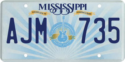 MS license plate AJM735