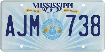 MS license plate AJM738