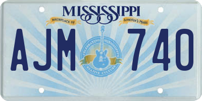 MS license plate AJM740
