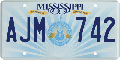 MS license plate AJM742