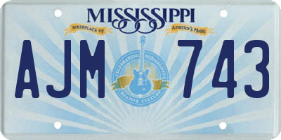 MS license plate AJM743