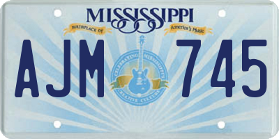 MS license plate AJM745
