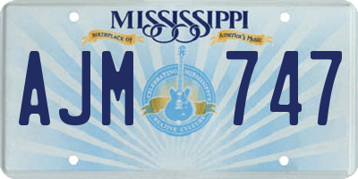 MS license plate AJM747