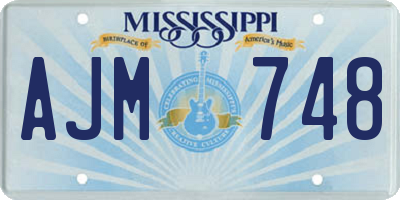 MS license plate AJM748