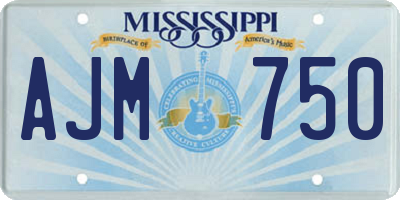 MS license plate AJM750