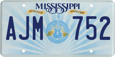 MS license plate AJM752