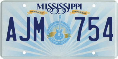 MS license plate AJM754