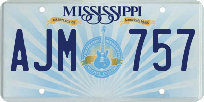 MS license plate AJM757