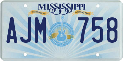 MS license plate AJM758
