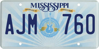 MS license plate AJM760