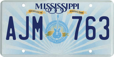 MS license plate AJM763