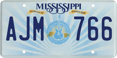 MS license plate AJM766