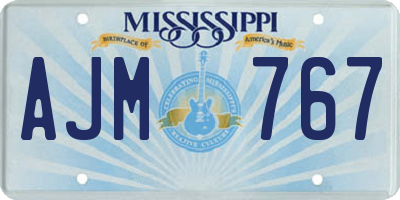 MS license plate AJM767
