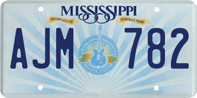 MS license plate AJM782