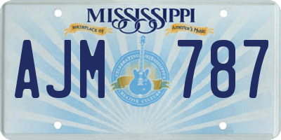 MS license plate AJM787