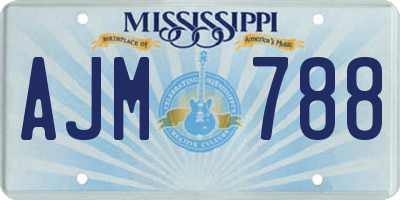 MS license plate AJM788