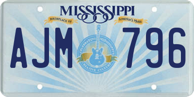 MS license plate AJM796