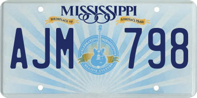 MS license plate AJM798