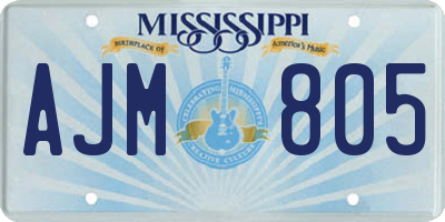 MS license plate AJM805