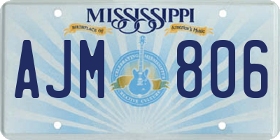 MS license plate AJM806