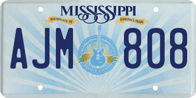 MS license plate AJM808