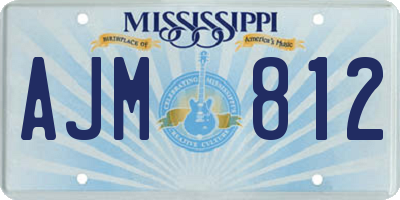MS license plate AJM812