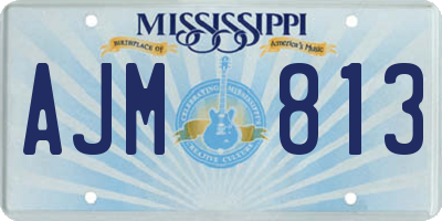 MS license plate AJM813