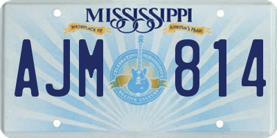 MS license plate AJM814