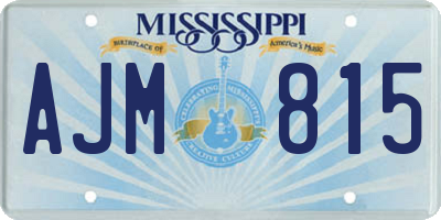 MS license plate AJM815