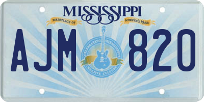 MS license plate AJM820