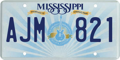 MS license plate AJM821