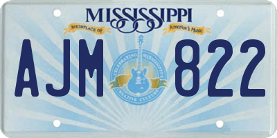 MS license plate AJM822