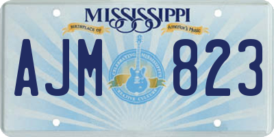 MS license plate AJM823