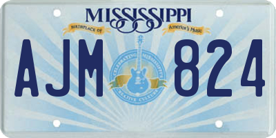 MS license plate AJM824