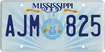 MS license plate AJM825
