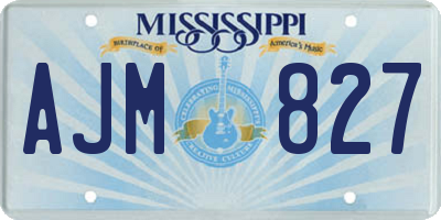 MS license plate AJM827