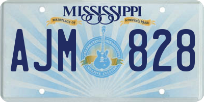 MS license plate AJM828