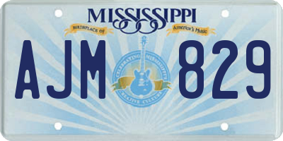 MS license plate AJM829