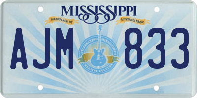 MS license plate AJM833