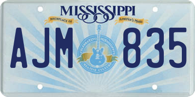 MS license plate AJM835