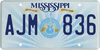 MS license plate AJM836