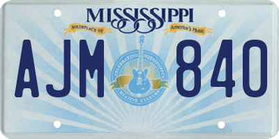 MS license plate AJM840