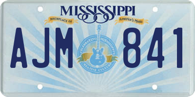 MS license plate AJM841
