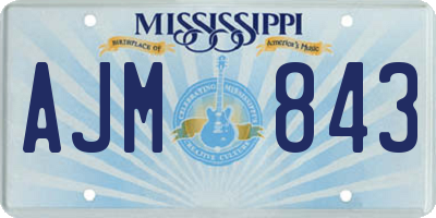 MS license plate AJM843