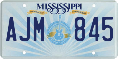 MS license plate AJM845