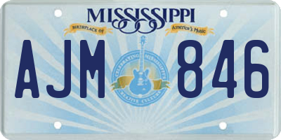 MS license plate AJM846