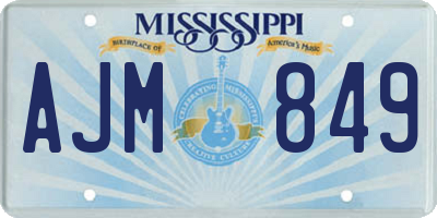 MS license plate AJM849