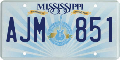 MS license plate AJM851
